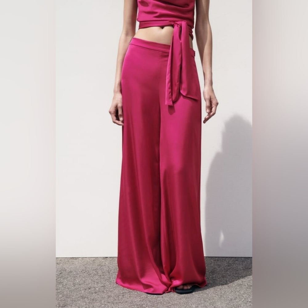 Zara Fuchsia Wide Leg Pants